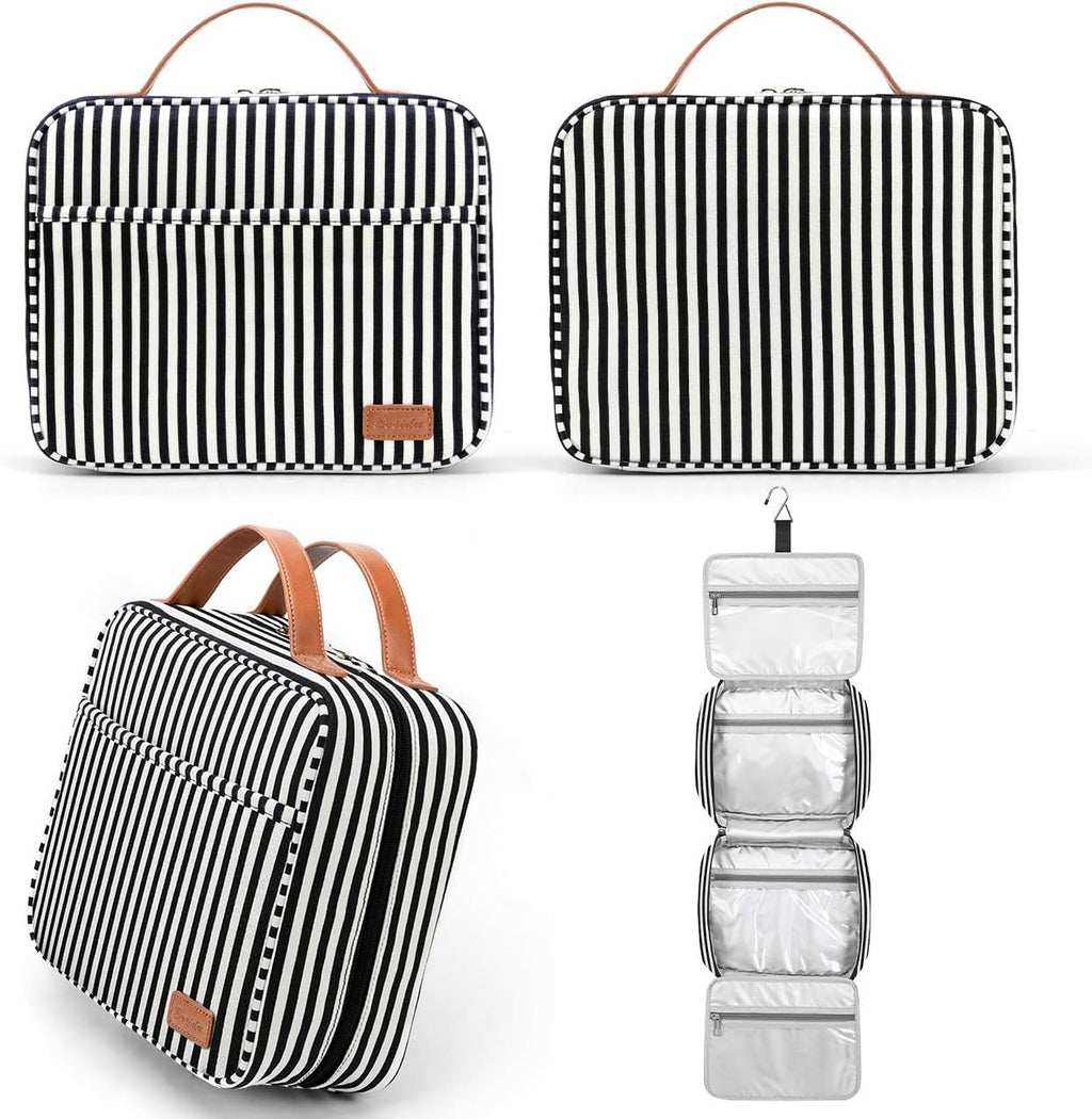 Hanging Travel Toiletry Bag,Large Capacity Cosmetic Travel Toiletry Organizer for Women with 4 Compartments & 1 Sturdy Hook,Perfect for Travel/Daily Use/Christmas