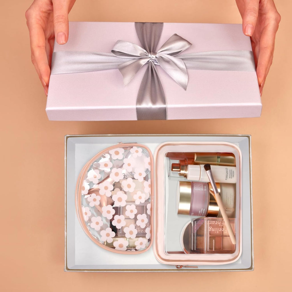 PACKISM TSA Approved Toiletry Bag - Upgrade Color-Edged Clear Makeup Bags, Clear Toiletry Bags For Traveling Fits Various Storage Needs