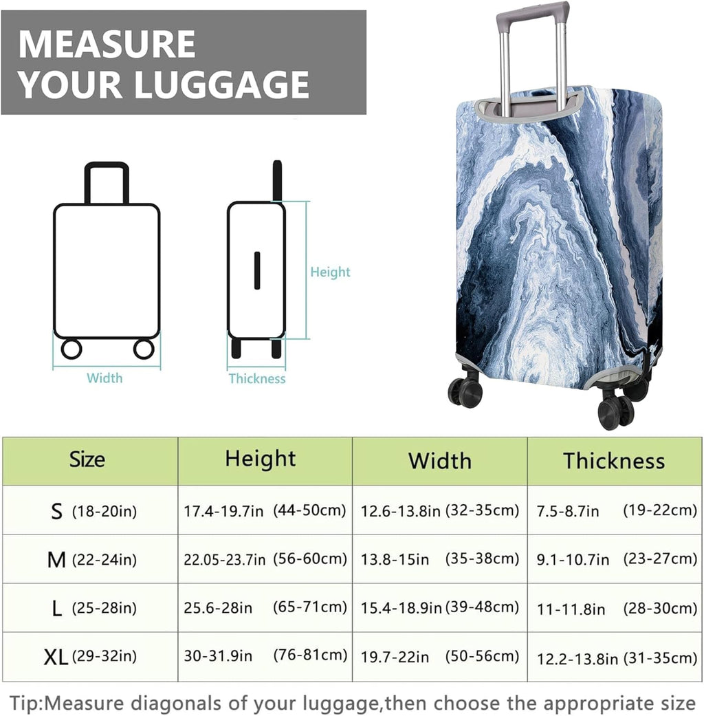 Travel Luggage Cover Suitcase Protector Fits 18-32 Inch Wheel Covers PatternedTravel Related Items Flower Luggage Protector Elastic L