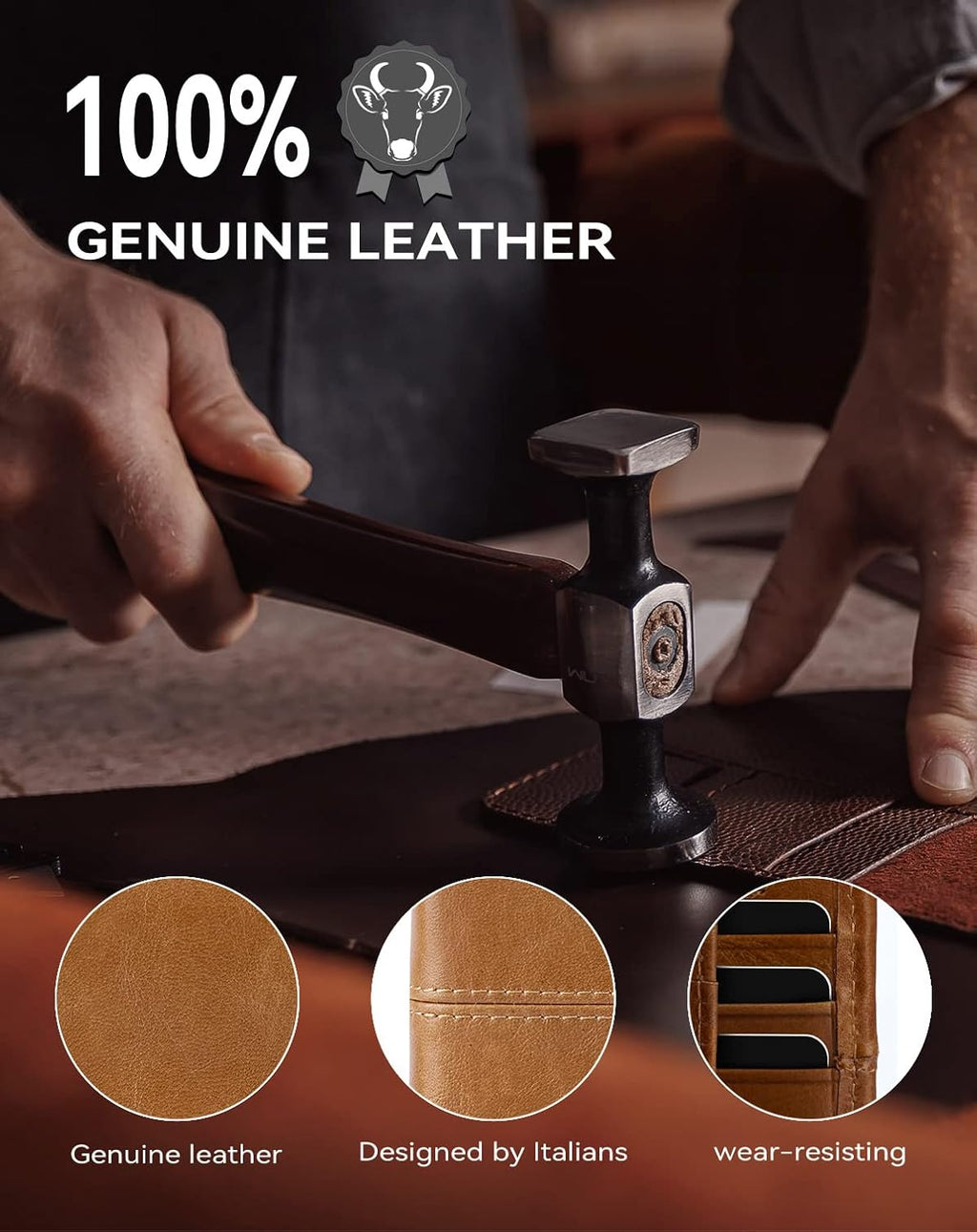 Swallowmall Mens Wallet Rfid Blocking Genuine Leather Bifold Wallets with 1 ID Window 15 Card Slots