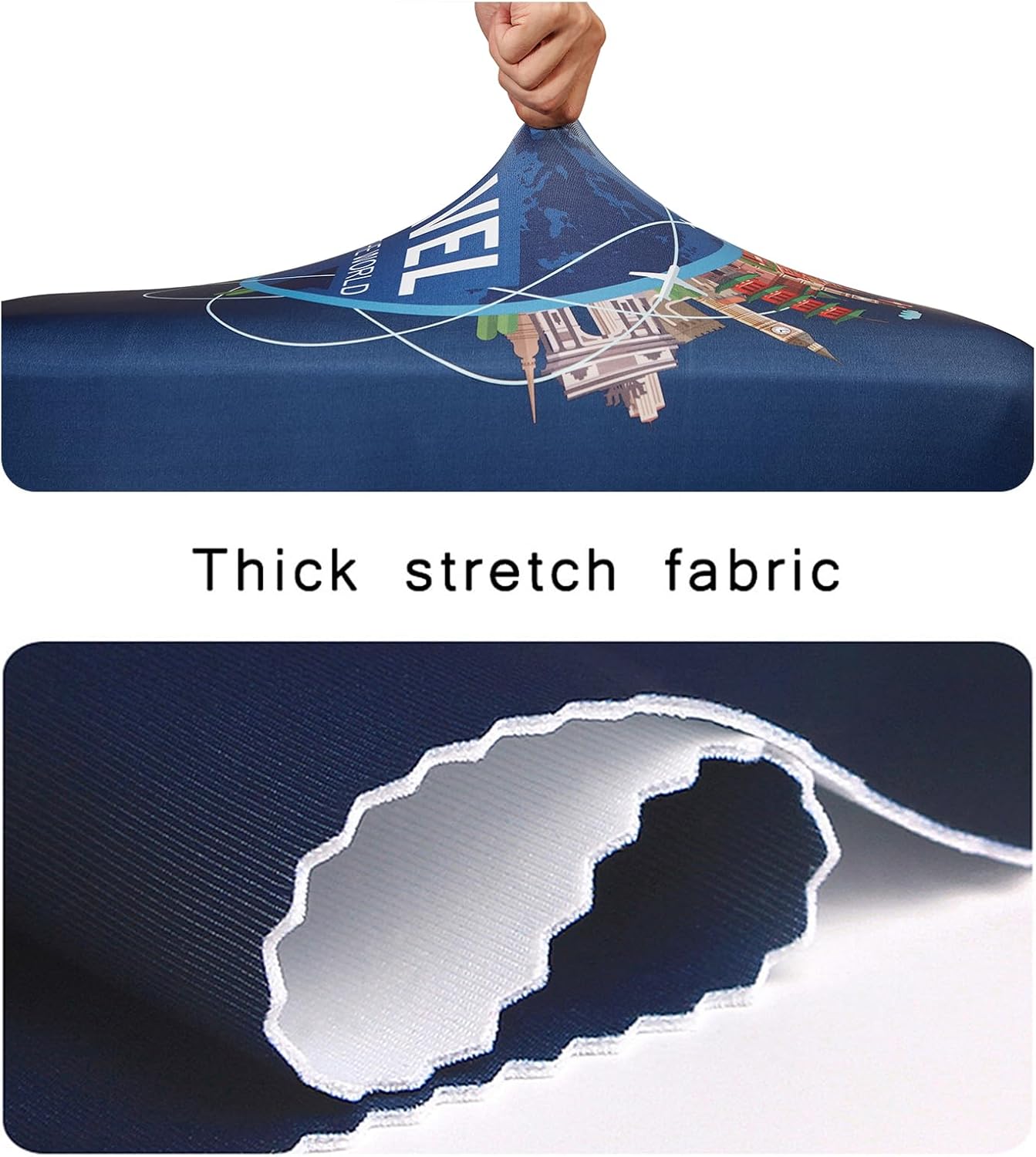 WUJIAONIAO Travel Luggage Cover Spandex Suitcase Protector Washable Baggage Covers (XL (for 29-32 inch luggage), TRAVEL)