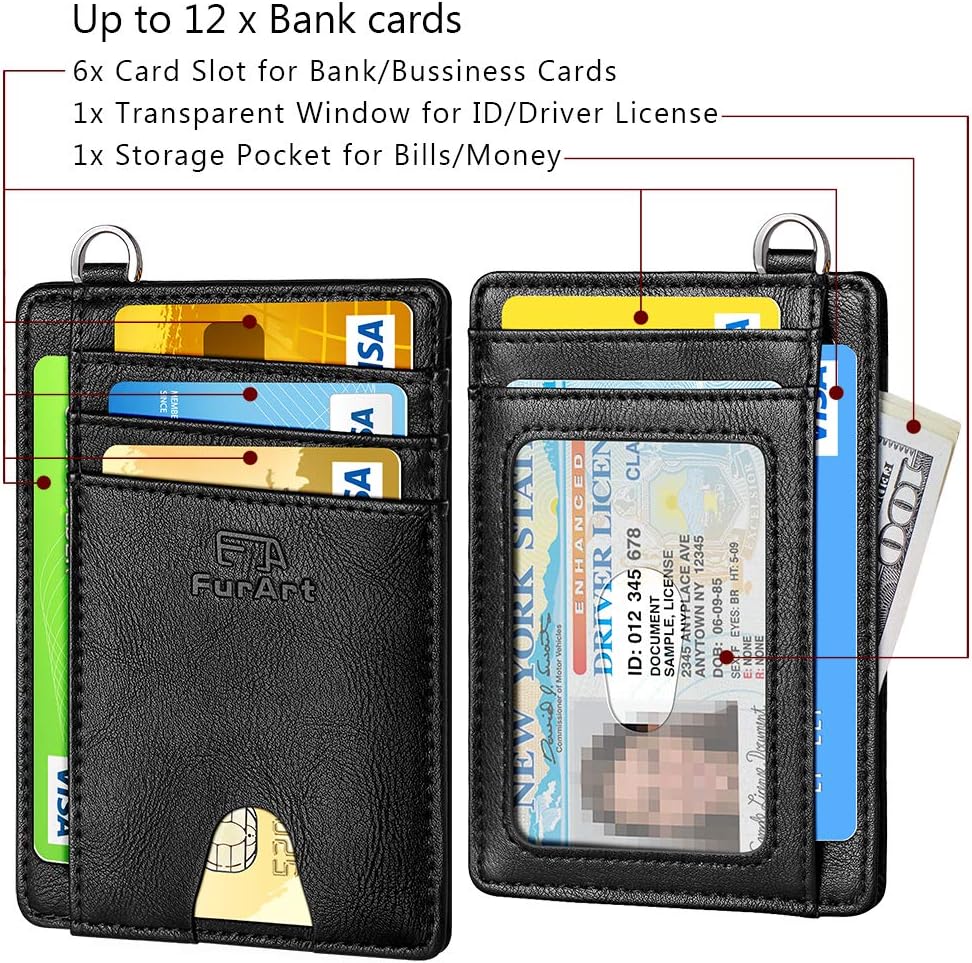 FurArt Slim Minimalist Wallet, Front Pocket Wallets, RFID Blocking, Credit Card Holder for Men & Women