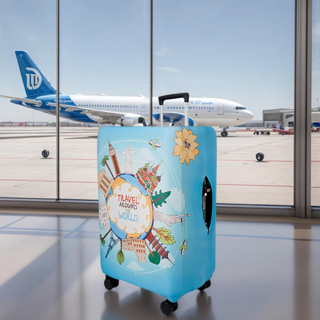 WUJIAONIAO Travel Luggage Cover Spandex Suitcase Protector Washable Baggage Covers (XL (for 29-32 inch luggage), ocean)