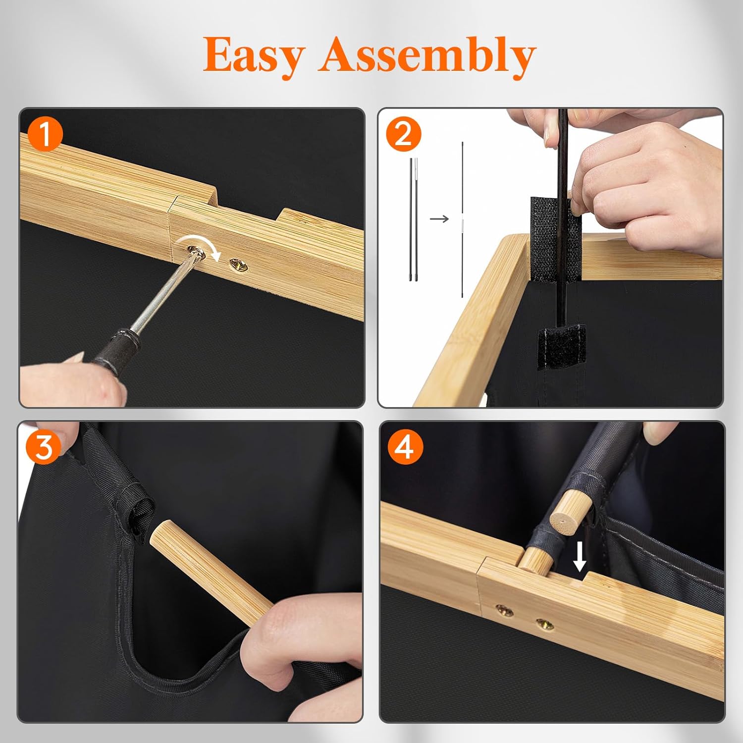 Lifewit 160L Double Laundry Hamper with Lid, Extra Large Bamboo Laundry Basket Dirty Clothes Hamper, 2 Section Laundry Bin Organizer for Laundry Room Bedroom with 2 Removable Liners & Bags, Dark Black