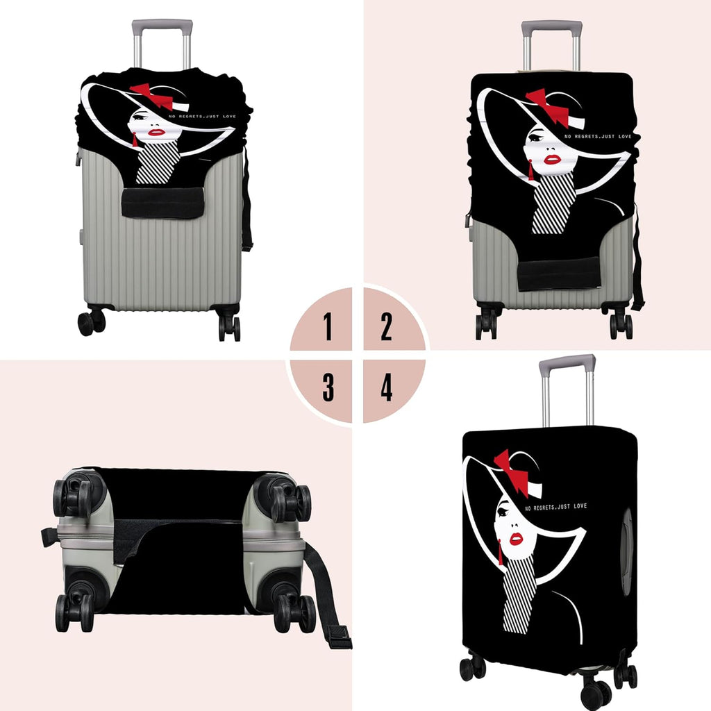Travel Luggage Cover Suitcase Protector Fits 18-32 Inch Wheel Covers PatternedTravel Related Items Flower Luggage Protector Elastic XL