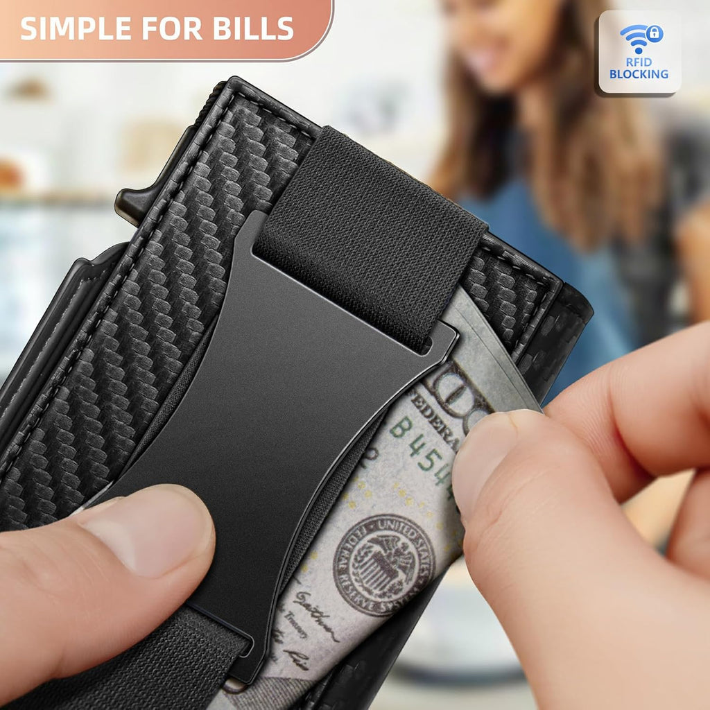 BULLIANT Men Wallet Gift Boxed,Slim Front Pocket Wallet Money Clip Card Holder 3.8"x2.7",Pop-up Access