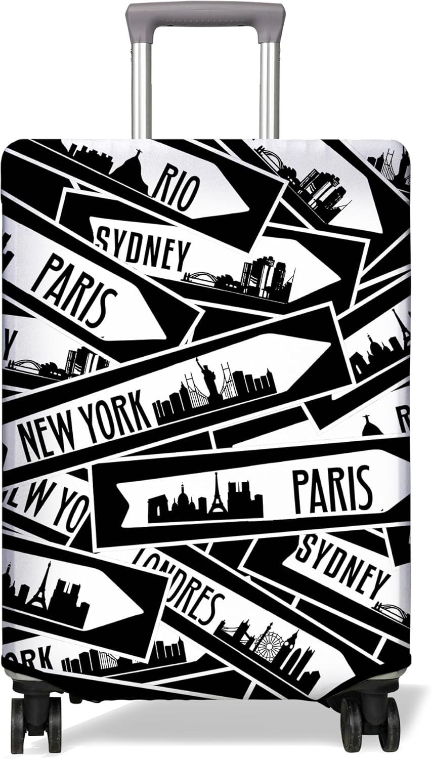 Travel Luggage Cover Suitcase Protector Fits 18-32 Inch Wheel Covers PatternedTravel Related Items Flower Luggage Protector Elastic XL