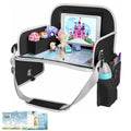MENZOKE Car Seat Tray for Kids with Large Educational Drawing Board, Tablet Stand & Cooler Cup Holder, Essential for Family Road Trips, Airplane Rides & Daily Commutes, Black