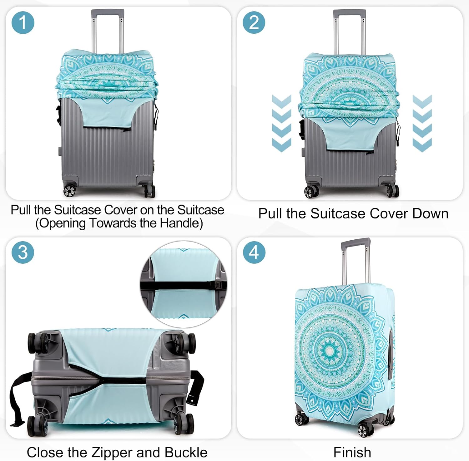 Pink Dino Suitcase Luggage Cover, Thick Suitcase Cover for Carry on Luggage Protector Fits 18-30 Inch Case