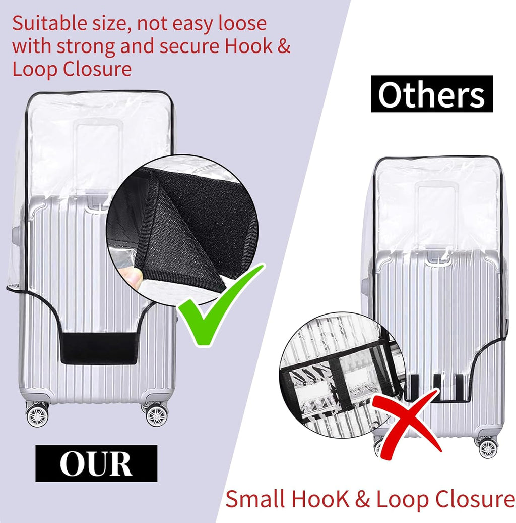 Yotako Clear PVC Suitcase Cover Protectors 26 Inch Luggage Cover for Wheeled Suitcase (26'')