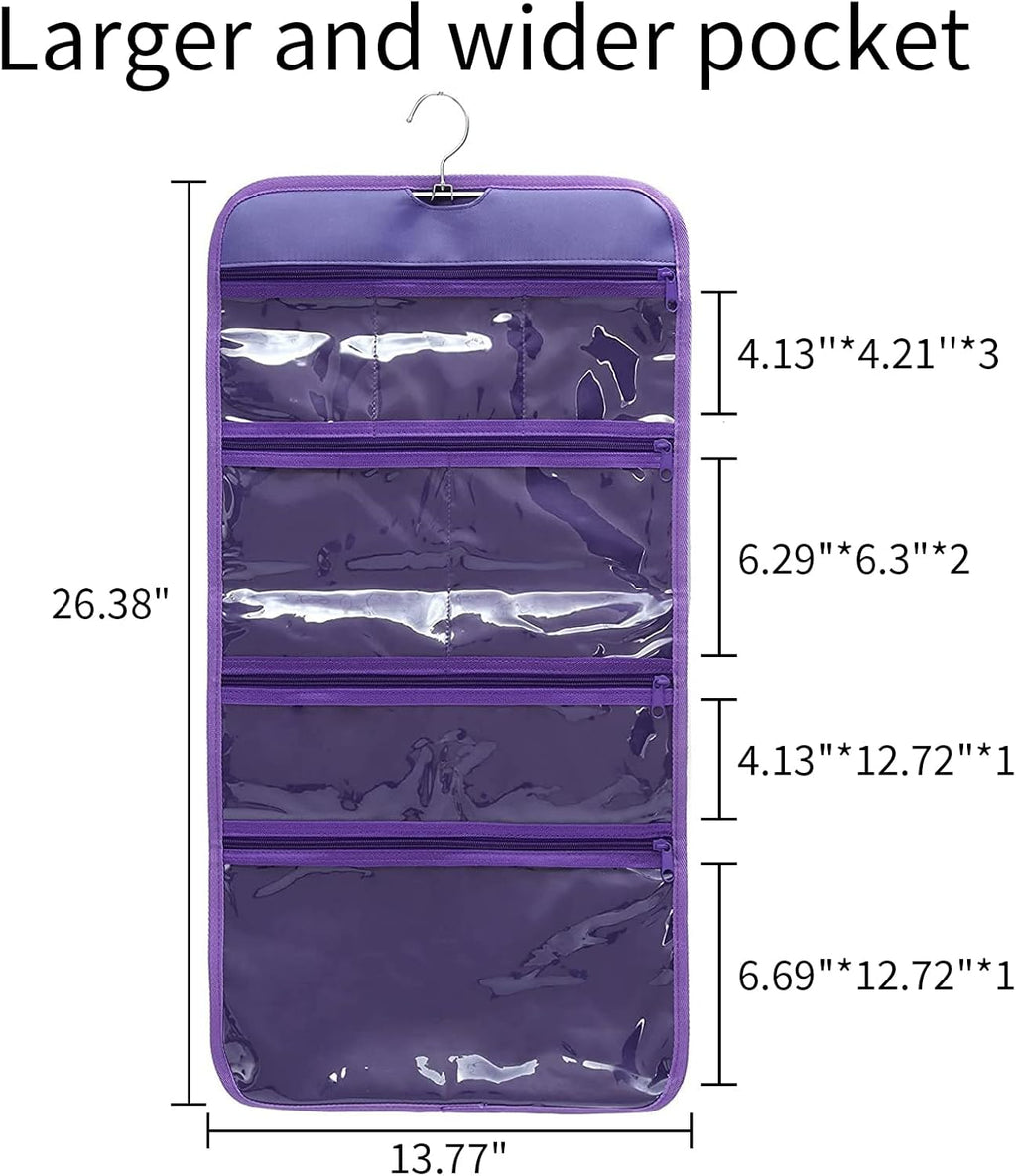 Foldable Clear Hanging Travel Toiletry Bag Cosmetic Organiser Storage