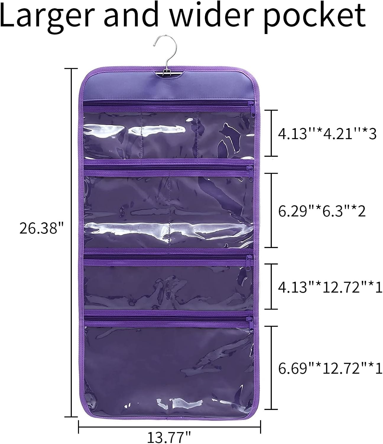 Foldable Clear Hanging Travel Toiletry Bag Cosmetic Organiser Storage