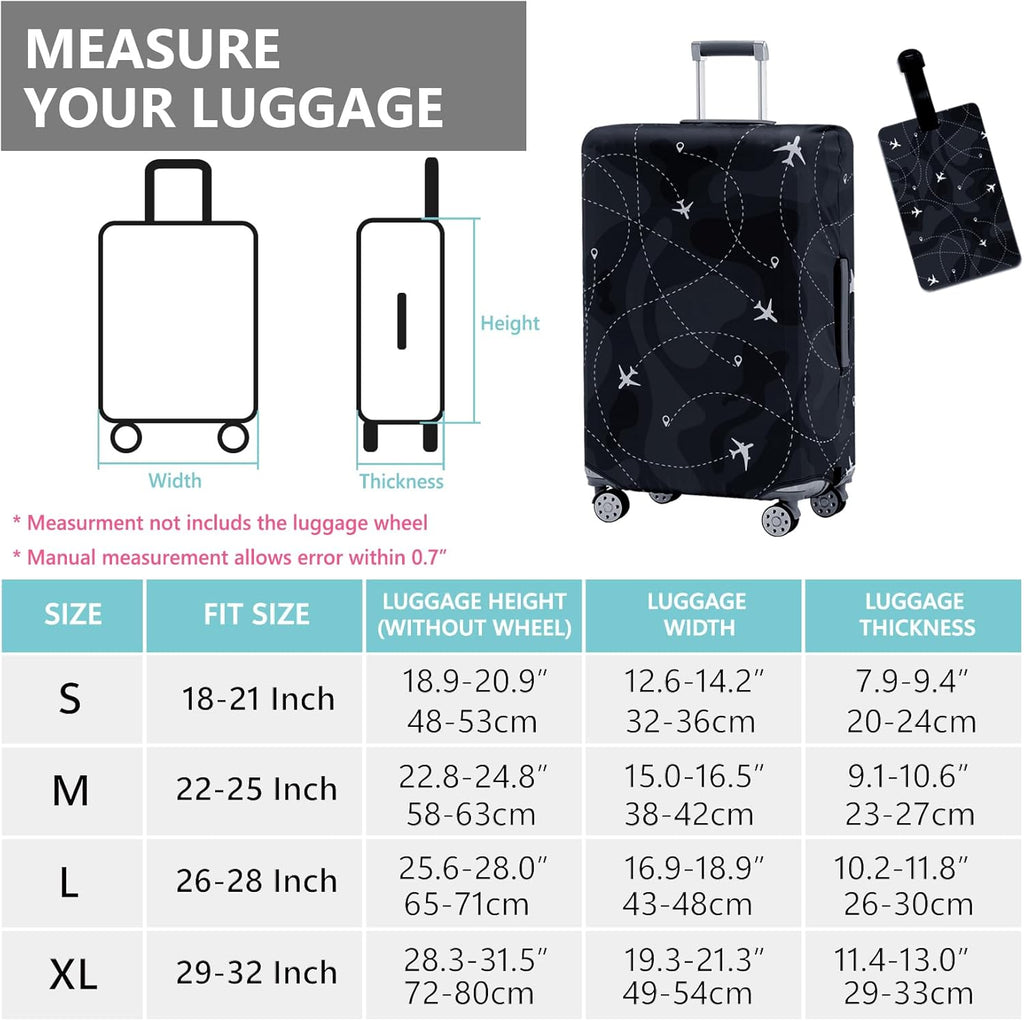 Travelkin Luggage Covers With Tag For Suitcases Tsa Approved,Suitcase Covers Protector Fit 18-32 Inch Luggage,M