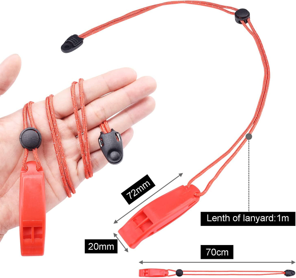 5 Pack Whistles Emergency, Shrill Loud Kayak Safety Whistle with Reflective Lanyard for Outdoor Climbing Hiking Camping Fishing Boating Boat Life Jacket Water Survival Rescue Signaling (5 Color)