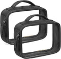 BAGSMART Clear TSA-Approved Toiletry Bag, 2 Pack Clear Makeup Bag with Handle, Quart Sized Travel Toiletry Organizer for Women