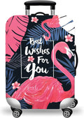 WUJIAONIAO Travel Luggage Cover Baggage Suitcase Protector Fit for 18-32 Inch Luggage (S (for 18-20 inch luggage), Vintage Flamingo)