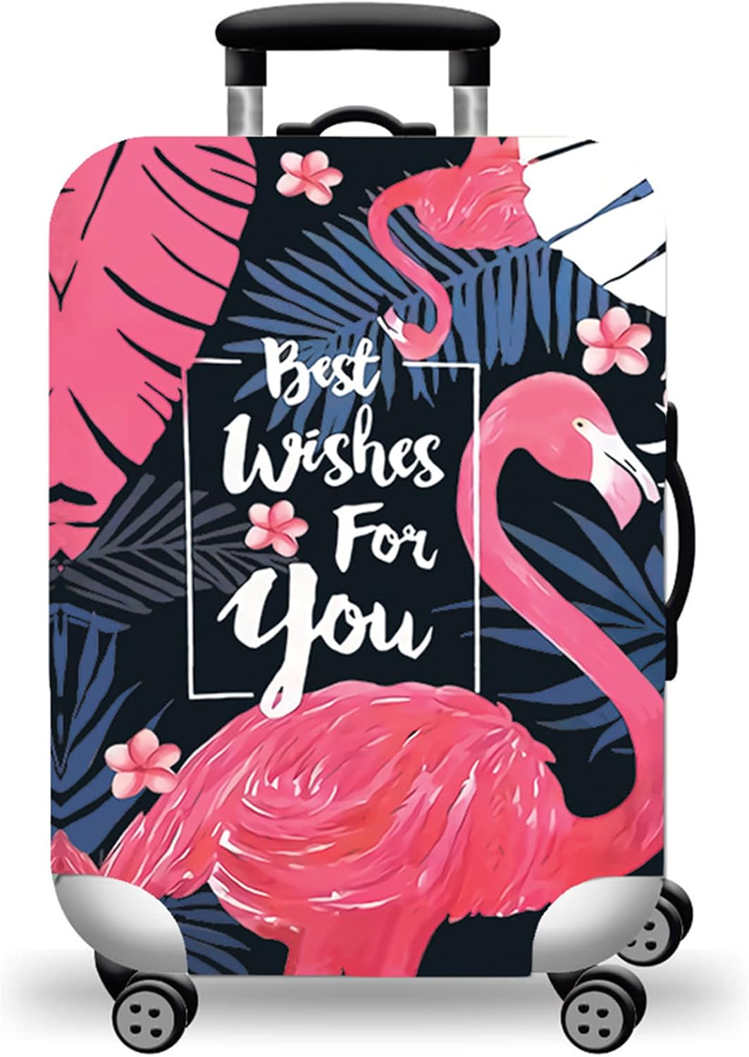 WUJIAONIAO Travel Luggage Cover Baggage Suitcase Protector Fit for 18-32 Inch Luggage (XL (for 29-32 inch luggage), Vintage Flamingo)