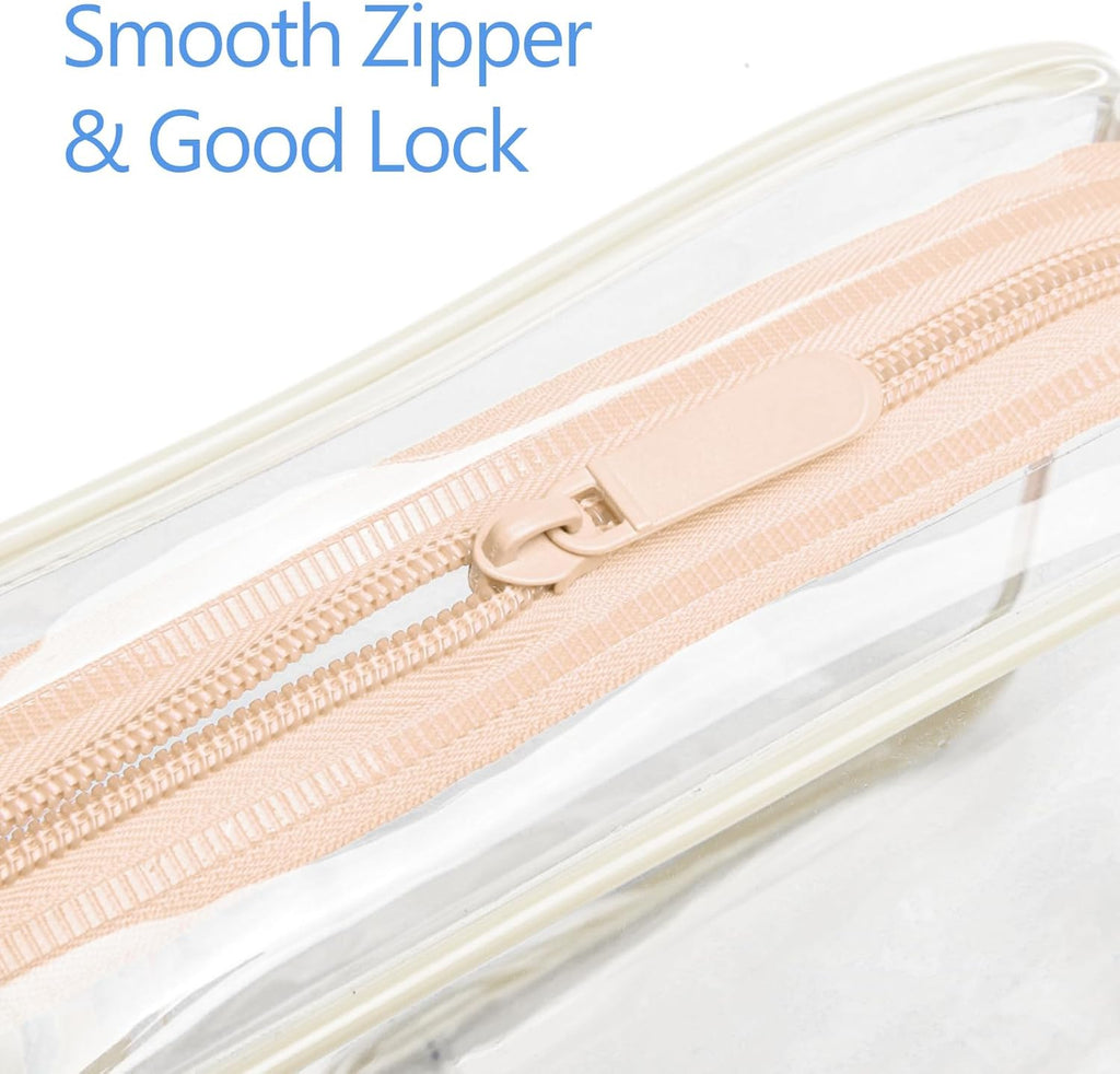 PACKISM Clear Toiletry Bag - 3 Pack TSA Approved Toiletry Bag Quart Size Bag, Travel Makeup Cosmetic Bag for Women, Carry on Airport Airline Compliant Bag, Blue-Purple-Pink