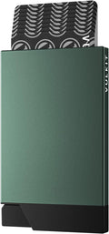 VULKIT Pop up Card Holder Minimalist Credit Card Holder RFID Blocking Slim Metal Card Case for Men or Women(Midnight Green)