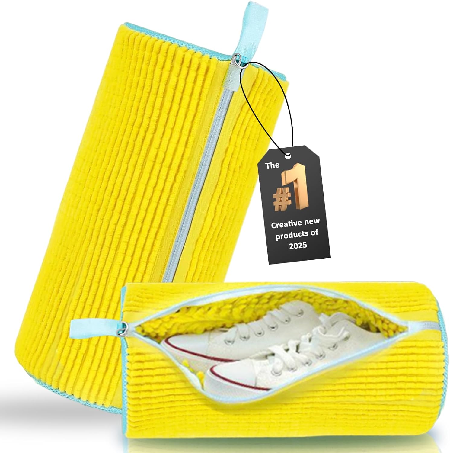 Shoe Washing Machine Bag Reusable Shoe Cleaning Bag for All Types Laundry Shoe Bag for Washer and Dryer (Yellow 2pcs)