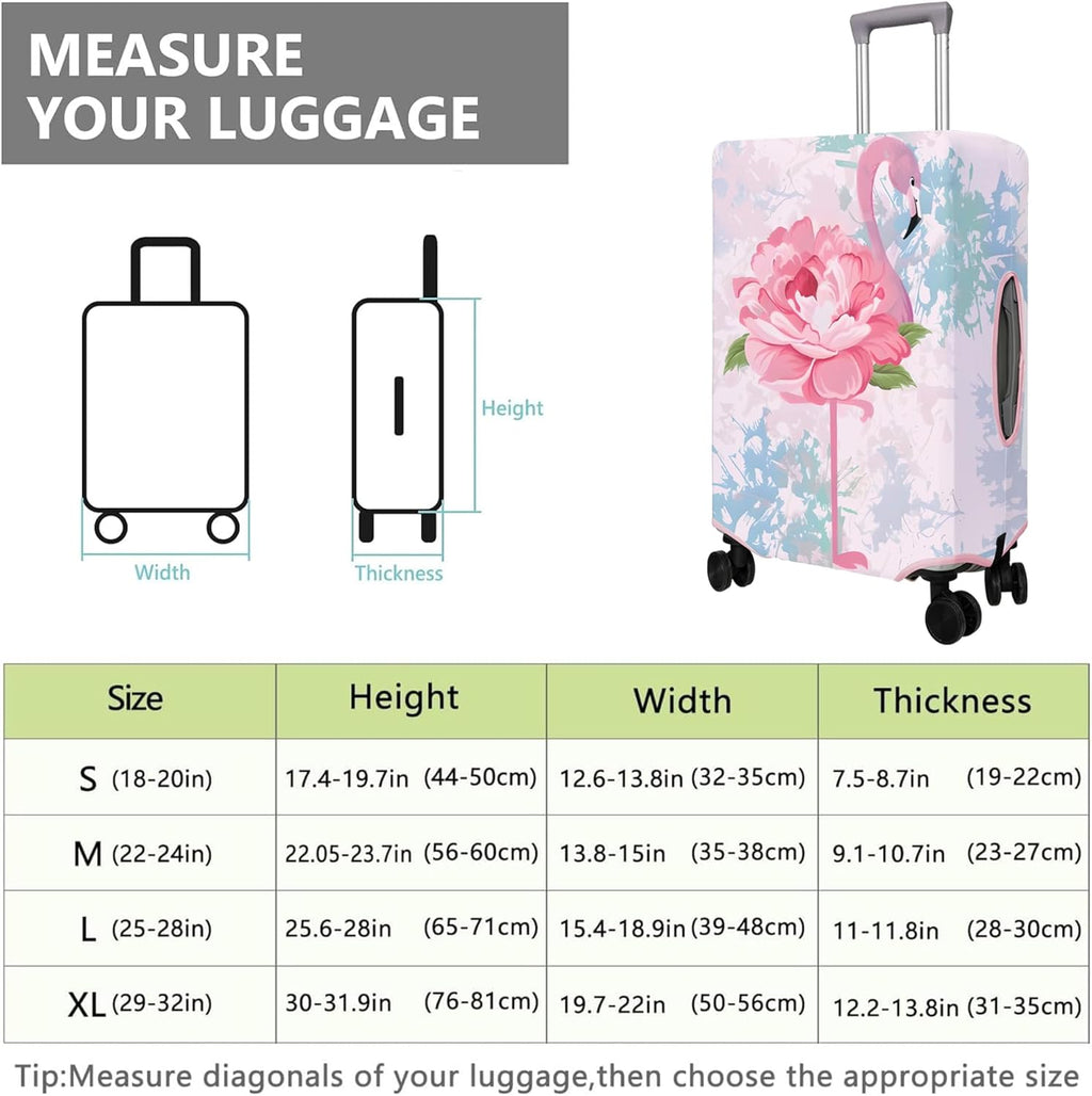 Travel Luggage Cover Suitcase Protector Fits 18-32 Inch Wheel Covers PatternedTravel Related Items Flower Luggage Protector Elastic XL