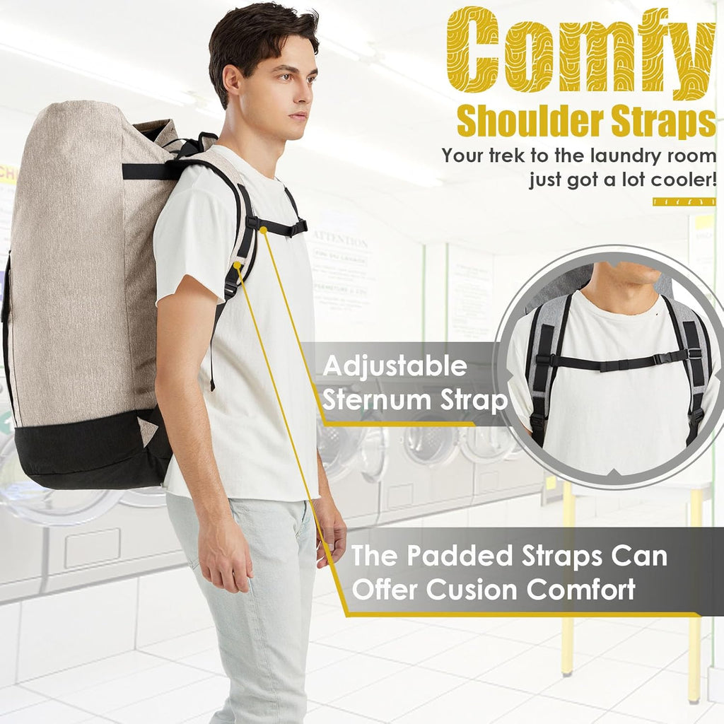 Laundry Bags Extra Large Heavy Duty, Laundry Backpack College 115L, Large Laundry Bag with Shoulder Straps, Big Dirty Clothes Bag for Dorm, Apartment and Laundromat, College Dorm Essentials for Guys