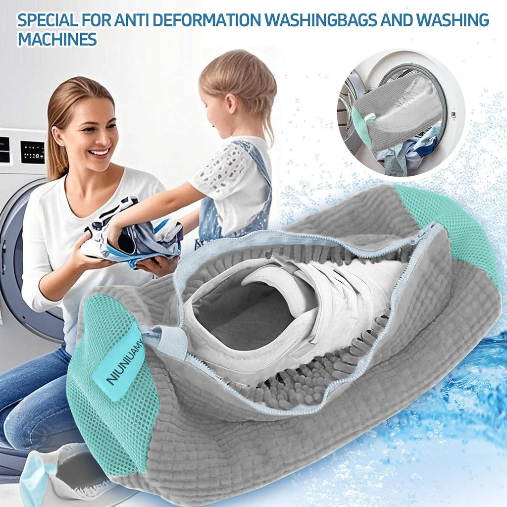 Shoe washing machine bag,Sneaker Laundry Bag for Shoes, Reusable and Durable Shoe Laundry Bag for Washer and Dryer,Suitable for cleaning shoes, gym, tennis, basketball, shoe storage (Grey -2 pieces)