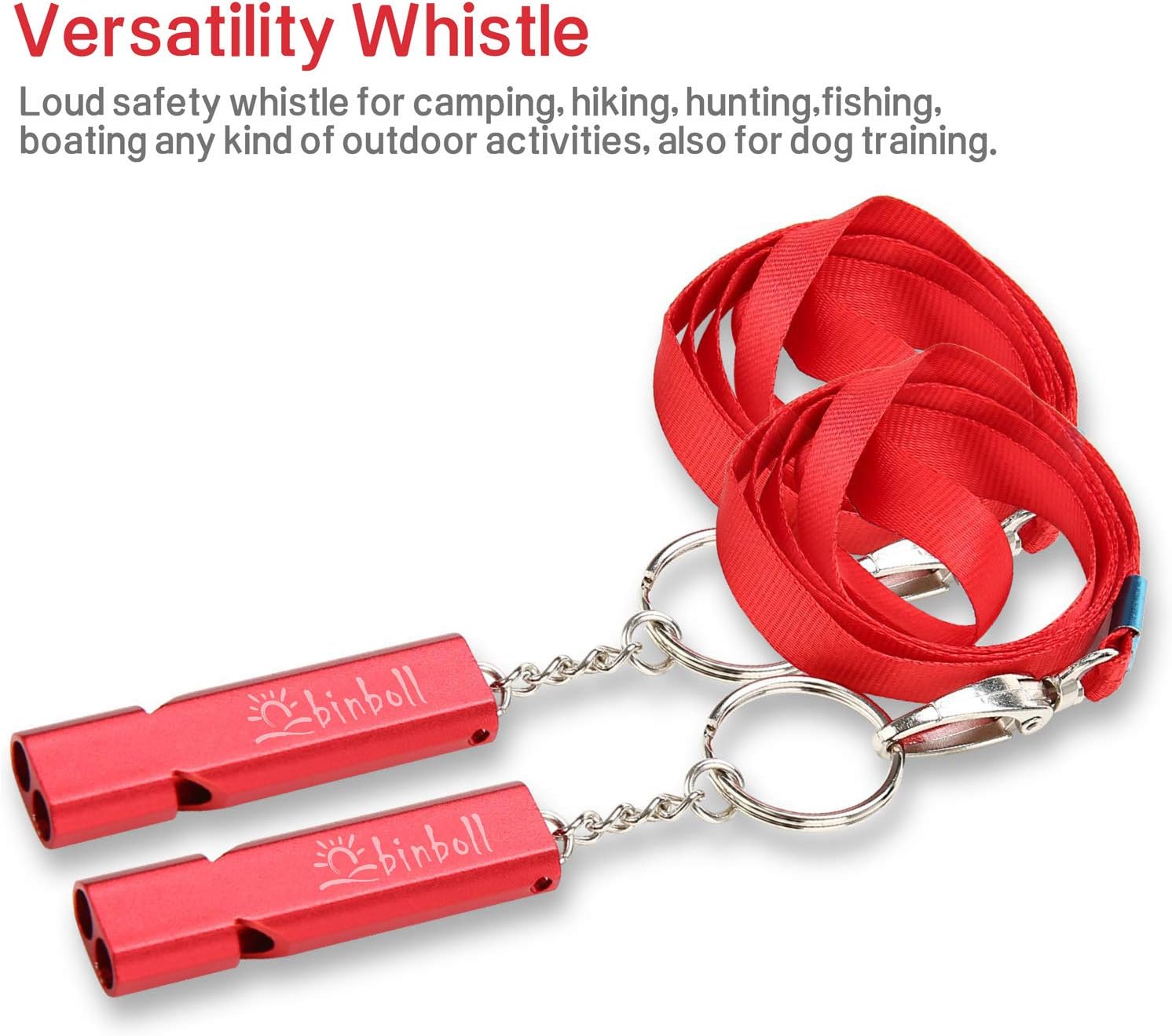 Emergency Whistles Lifeguard Safety Whistle with Lanyard and Keychain for Outdoor Camping Hiking Boating Backpacking Fishing Kayak Kids Rescue Signaling Loud Survival Whistle