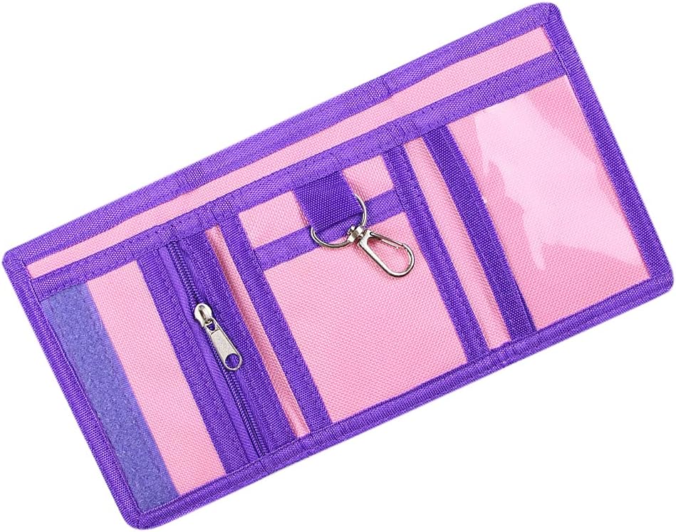 NEICY RFID Cartoon Canvas Wallet for Kids - Unicorn Trifold Outdoor Sports Wallets with Magic Sticker for Teen Girls