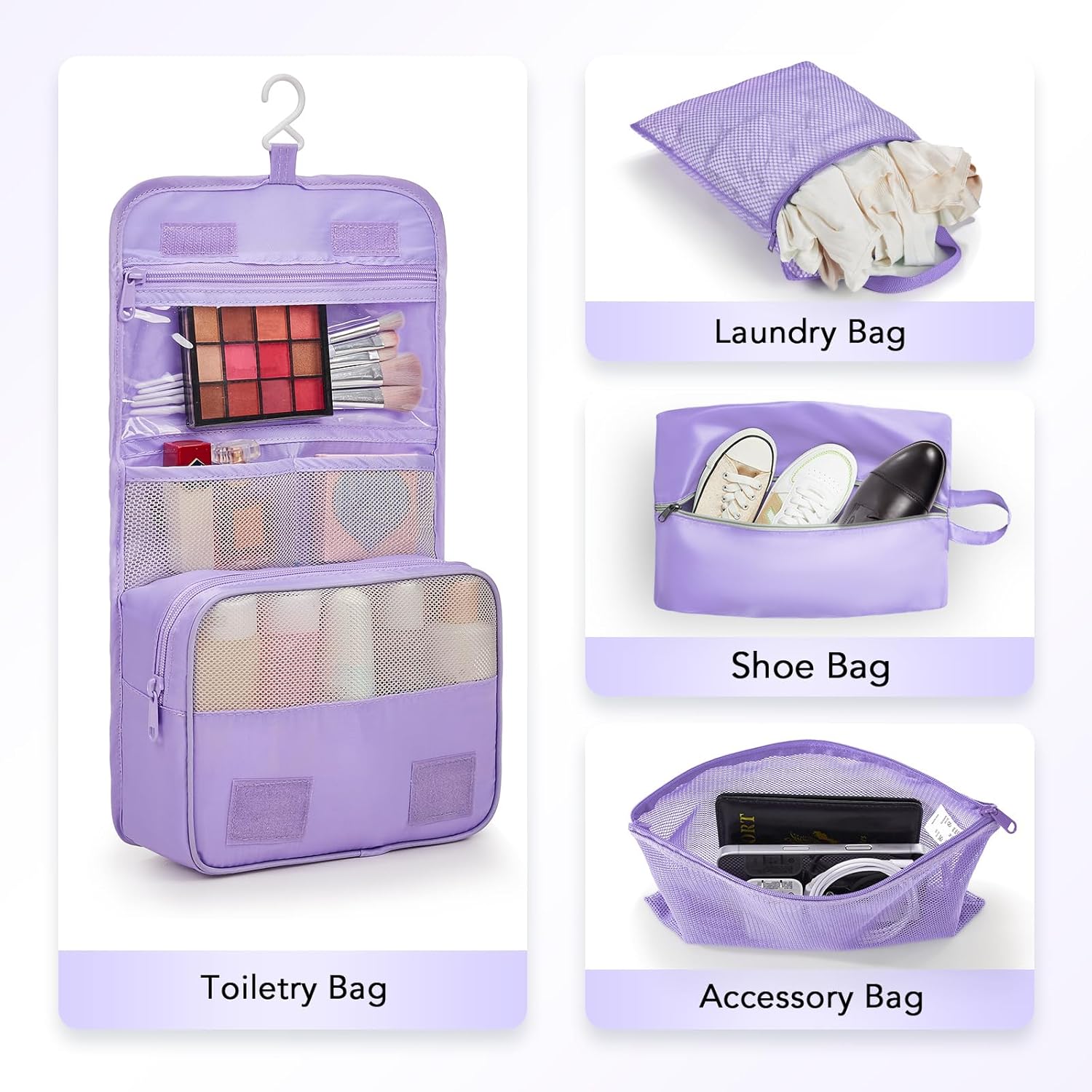 10 Set Compression Packing Cubes for Travel Essentials,Compressible Expandable Packing Cubes for Suitcase,OlarHike Luggage Organizer Bags for Travel,Handy Helper for Organizing Clothes(Light Purple)