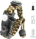 20 in 1 Survival Paracord Bracelet Adjustable Gear Kit with SOS LED Light, Fire Starter, Bigger Compass, Survival Whistle, Perfect for Camping, Hiking, Fishing
