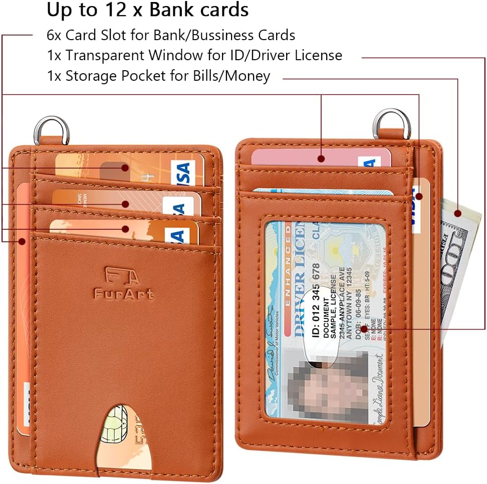 FurArt Slim Minimalist Wallet, Front Pocket Wallets, RFID Blocking, Credit Card Holder for Men & Women