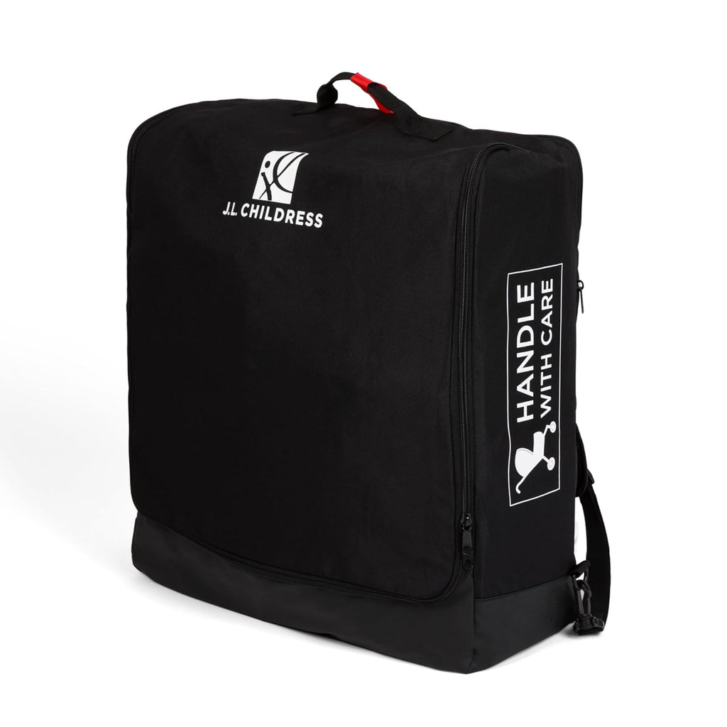 J.L. Childress Compact Travel Stroller Bag for Airplane - Fits Most Compact-Fold Single Baby Strollers, Compatible with UPPAbaby MINU, GB Pockit, Nuna TRVL & More, AirTag Compatible - Black