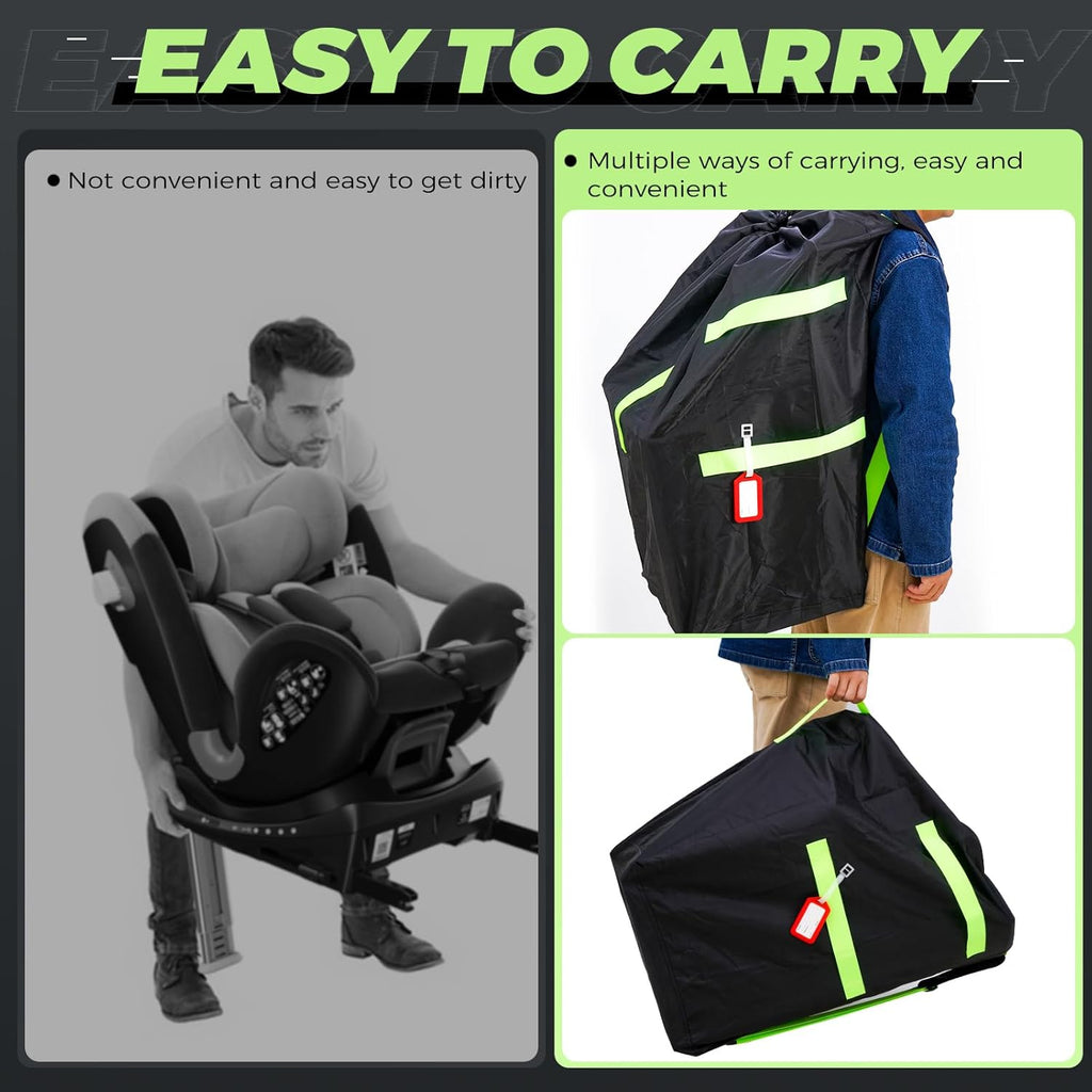 Waterproof Car Seat Travel Bag, Suitable for Airplane and Air Travel, Durable Cushioned Backpack Design, Suitable for Strollers, Height Increasing Seats, Convertible Seats, with 1 Luggage Tag