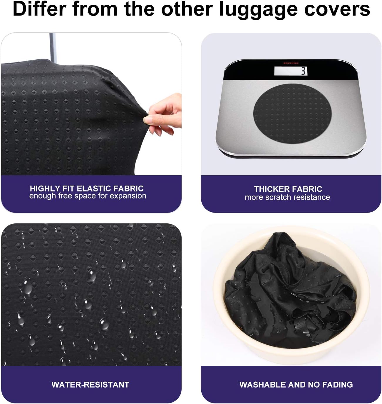7-Mi Travel Suitcase Protector elastic sleeve Cover 19"-20" Anti-Scratch Luggage Cover Size S