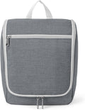 Della Gao Travel Hanging Toiletry bag for Men & Women, Water-resistant Sturdy Nylon Toiletries Organizer for Cosmetics, Makeup Brushes, Shaving Tools, Bathroom Bag, Grey