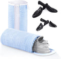 Shoe Washing Machine Bags, Reusable Laundry Bag for Washer and Dryer, Durable Fluffy Fiber Keep Clean, 2 Pairs Adjustable Trees for All Shoes, Blue