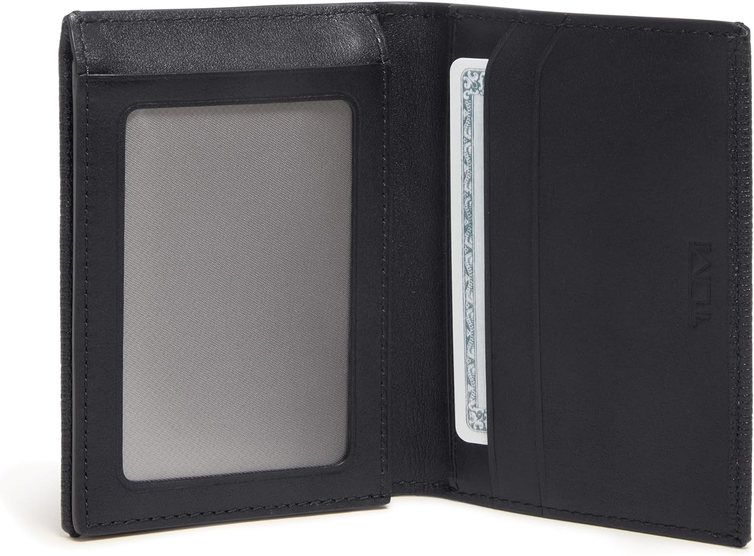 TUMI - Nassau L-Fold - Card Holder Wallet for Men & Women - With ID Window - Nappa Leather Material -Embossed Black