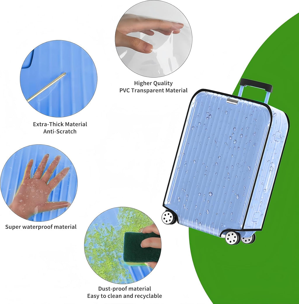 Suitcase Covers Clear Luggage Cover for 20"/24"/28"/30" Baggage Covers Waterproof Dustproof and Anti-scratch (30inch)