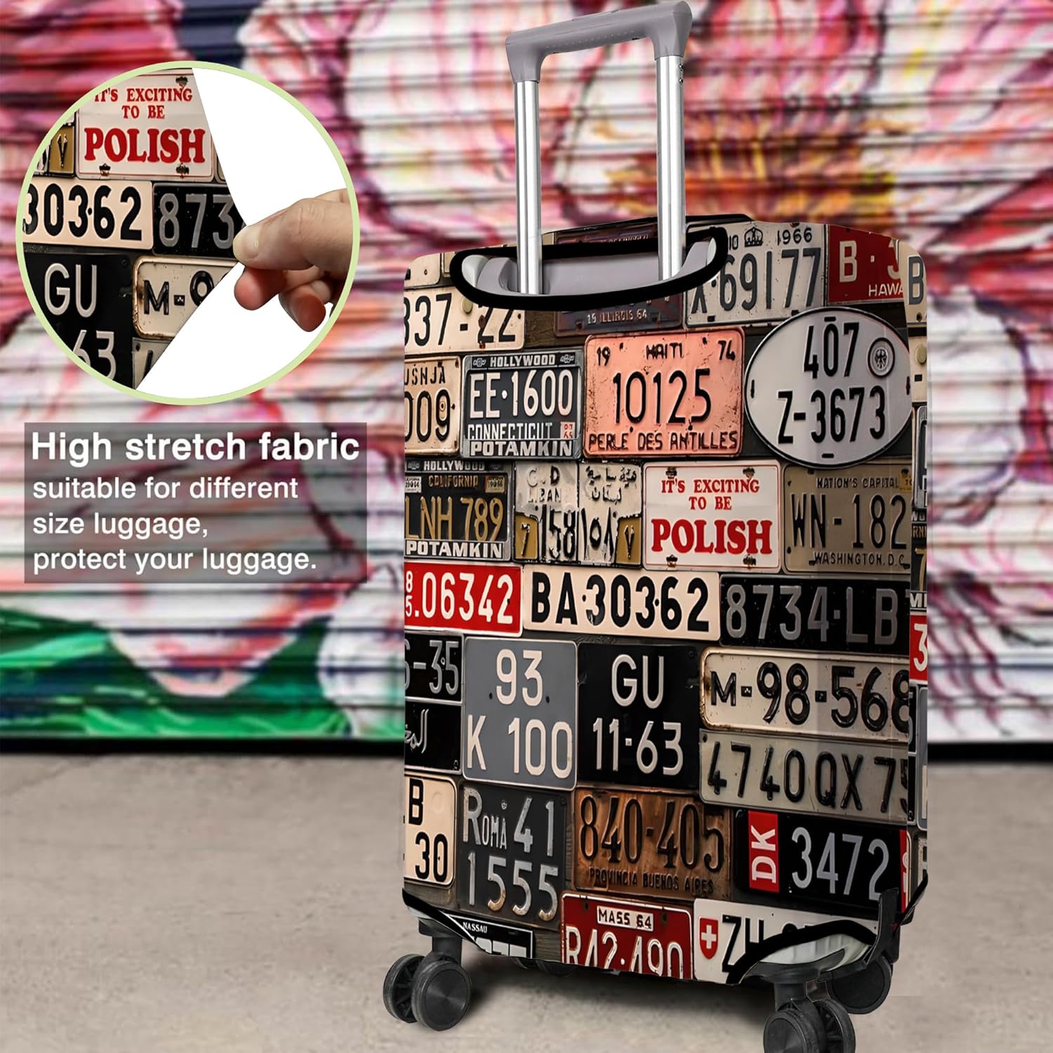 Travel Luggage Cover Suitcase Protector Fits 18-32 Inch Wheel Covers PatternedTravel Related Items Flower Luggage Protector Elastic M