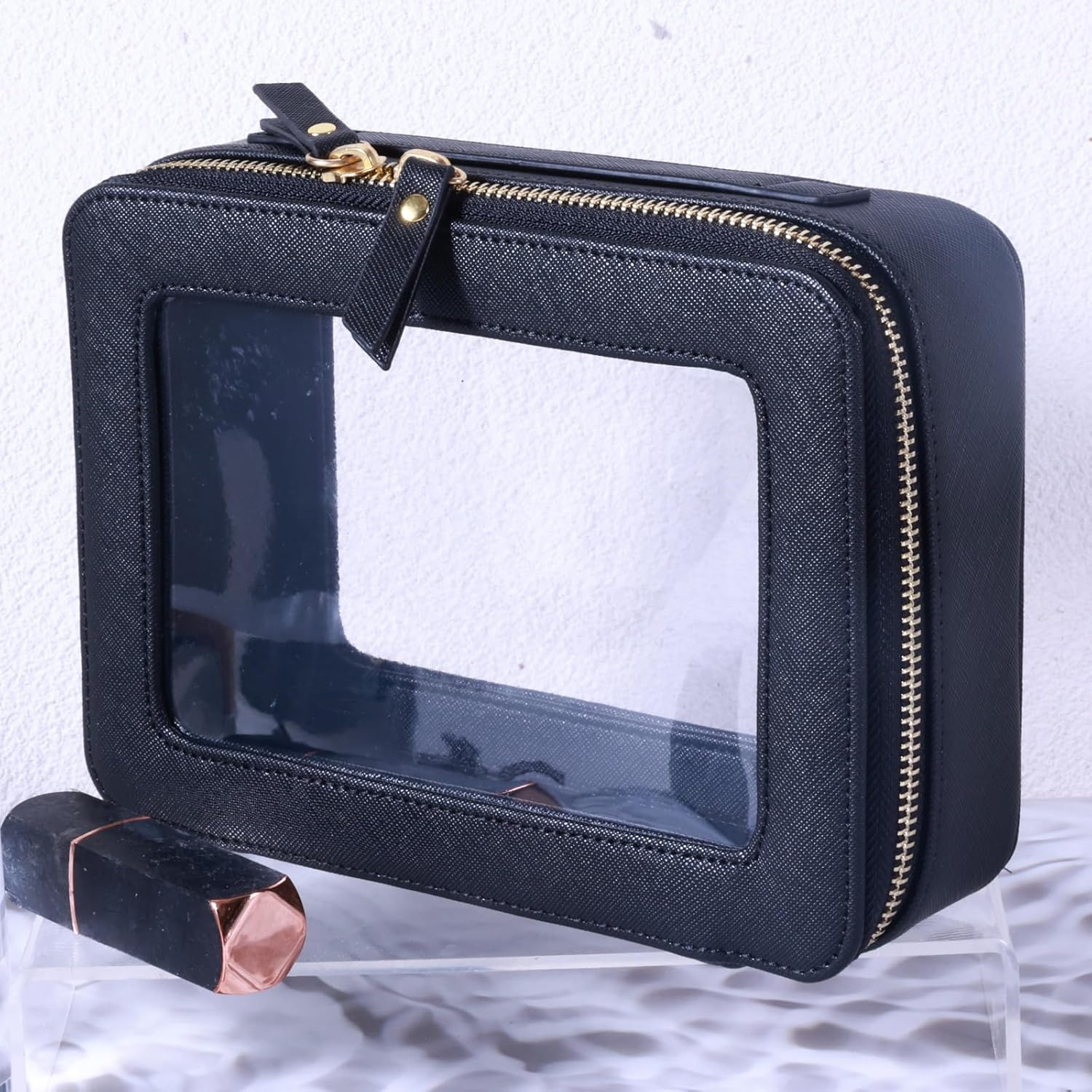 SANHECUN Toiletry bag waterproof cosmetic organizer with handle lagre opening for travelling