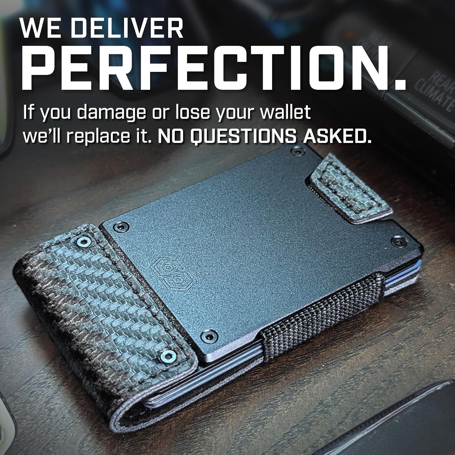 PROOF Wallet | Slim Minimalist Wallets for Men | Leather & Metal | RFID Wallet | Front/Back Pocket | Gift Box | Veteran Owned