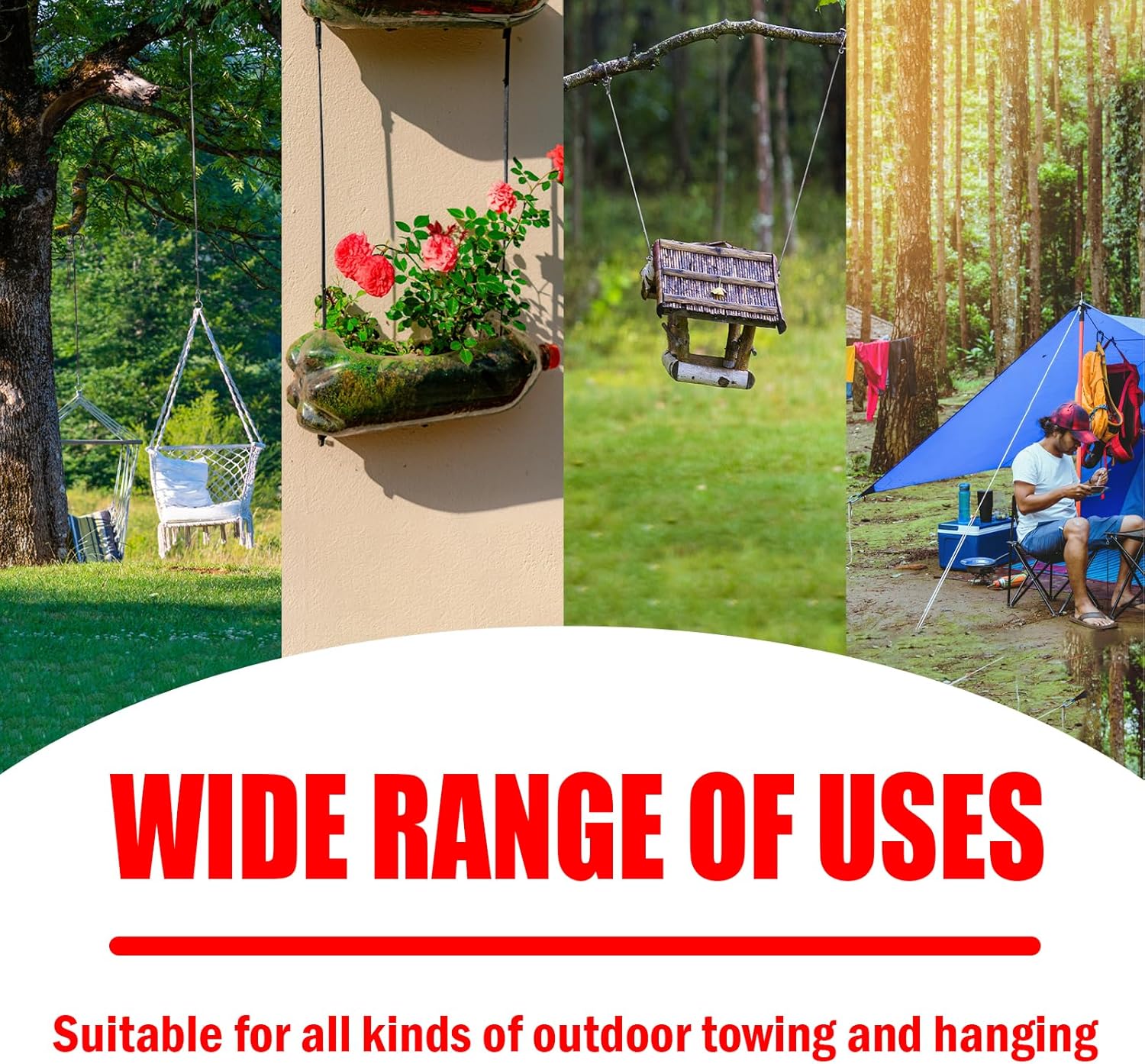 1/8 inch Stainless Steel Security Cable with Hooks 2.6 FT Luggage Lock Security Cable with Loops（10Pack ）