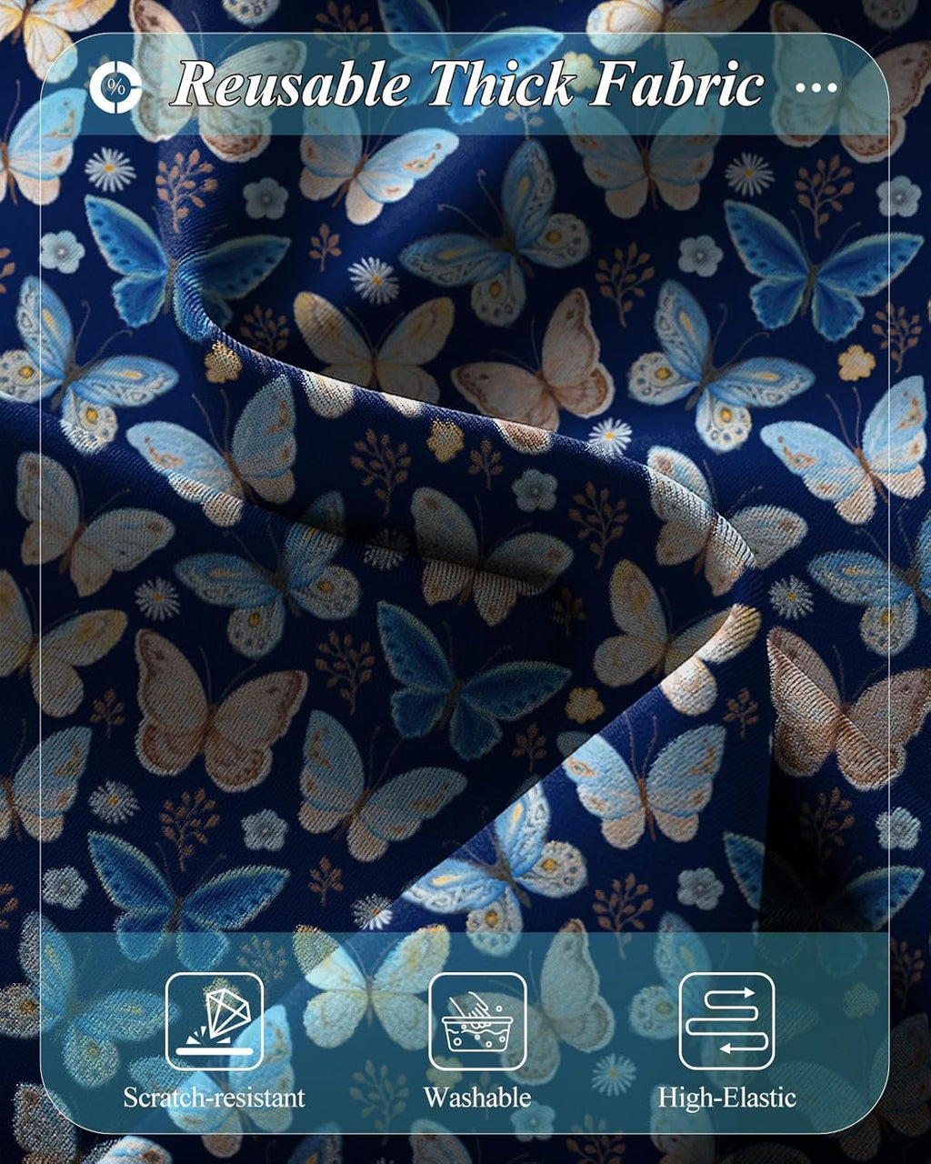 Slohif Luggage Cover for Suitcase Tsa Approved Protector - Luggage Sleeve Large Suit Case Cover Travel Stretch Baggage Case Protective Washable Fit 30-32 Inch Blue Butterfly XL