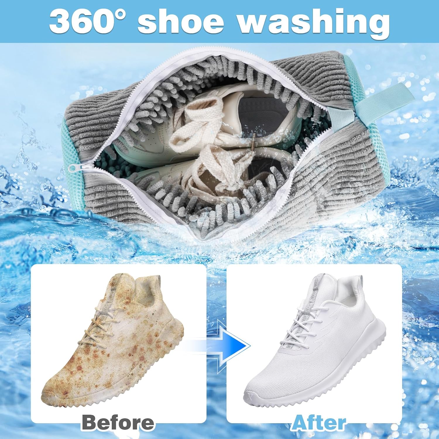 Shoe Washing Machine Bag, Versatile Laundry Bag for Washer and Dryer, Reusable Sneaker Tennis Cleaner Kit