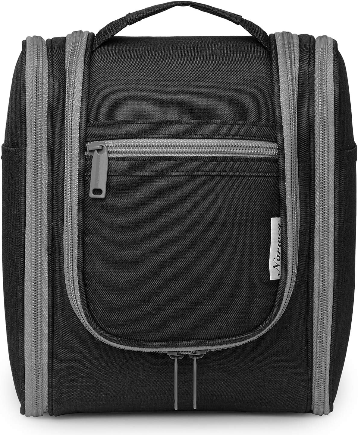 Narwey Small Hanging Travel Toiletry Bag Cosmetic Make Up Organizer for Women and Men (Medium, Black)