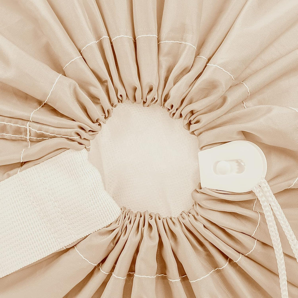 HOMEST 2 Pack XL Nylon Laundry Bag with Strap, Large Dirty Garments Organizer, Easy Fit a Hamper or Clothing Basket, Can Carry Up to 4 Loads of Clothes, Beige