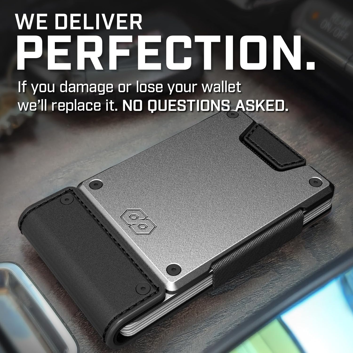 PROOF Wallet | Slim Minimalist Wallets for Men | Leather & Metal | RFID Wallet | Front/Back Pocket | Gift Box | Veteran Owned