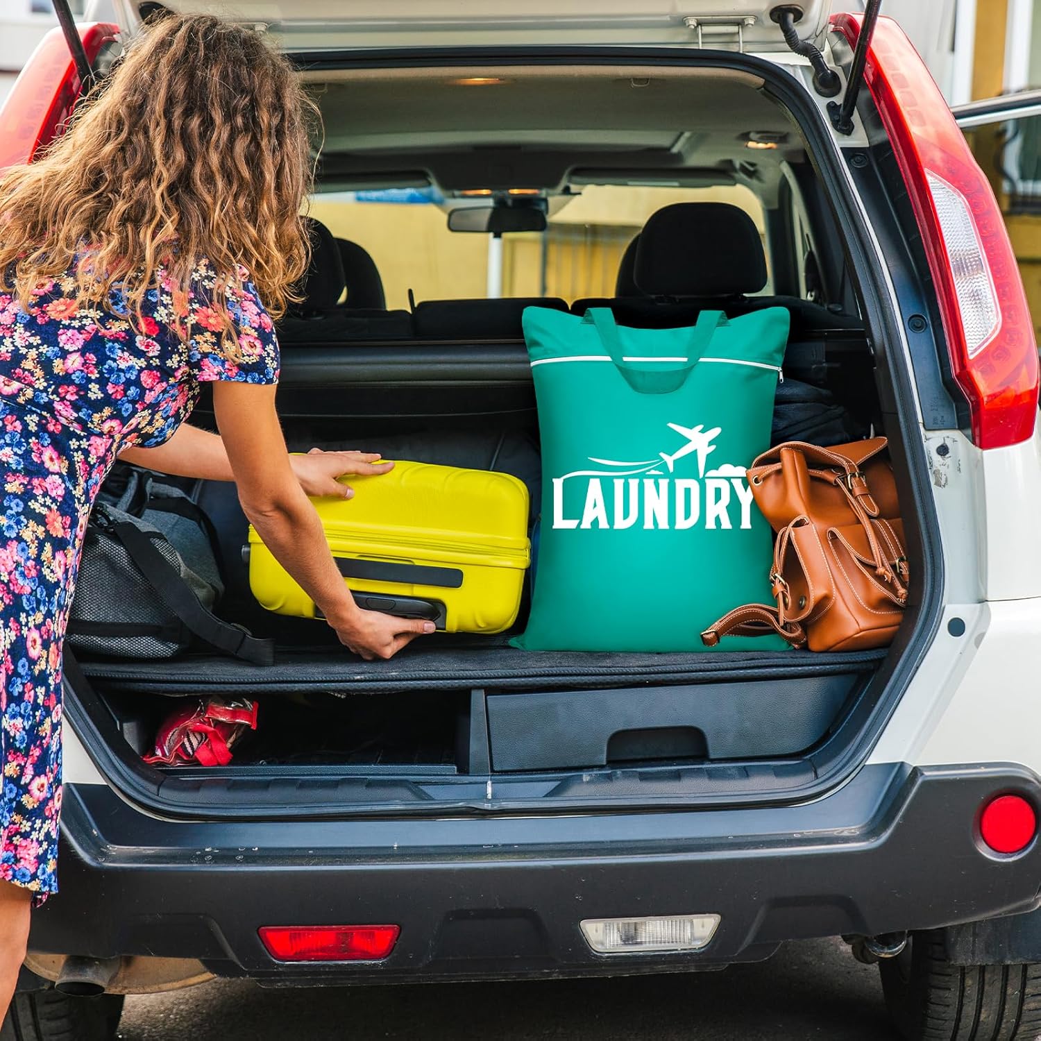 Fiodrimy 2 Pcs Large Travel Laundry Bags - Washable Waterproof Wet Dry Bags for Dirty Clothes, Swimsuits, Workout & Gym Clothes - Pink & Blue