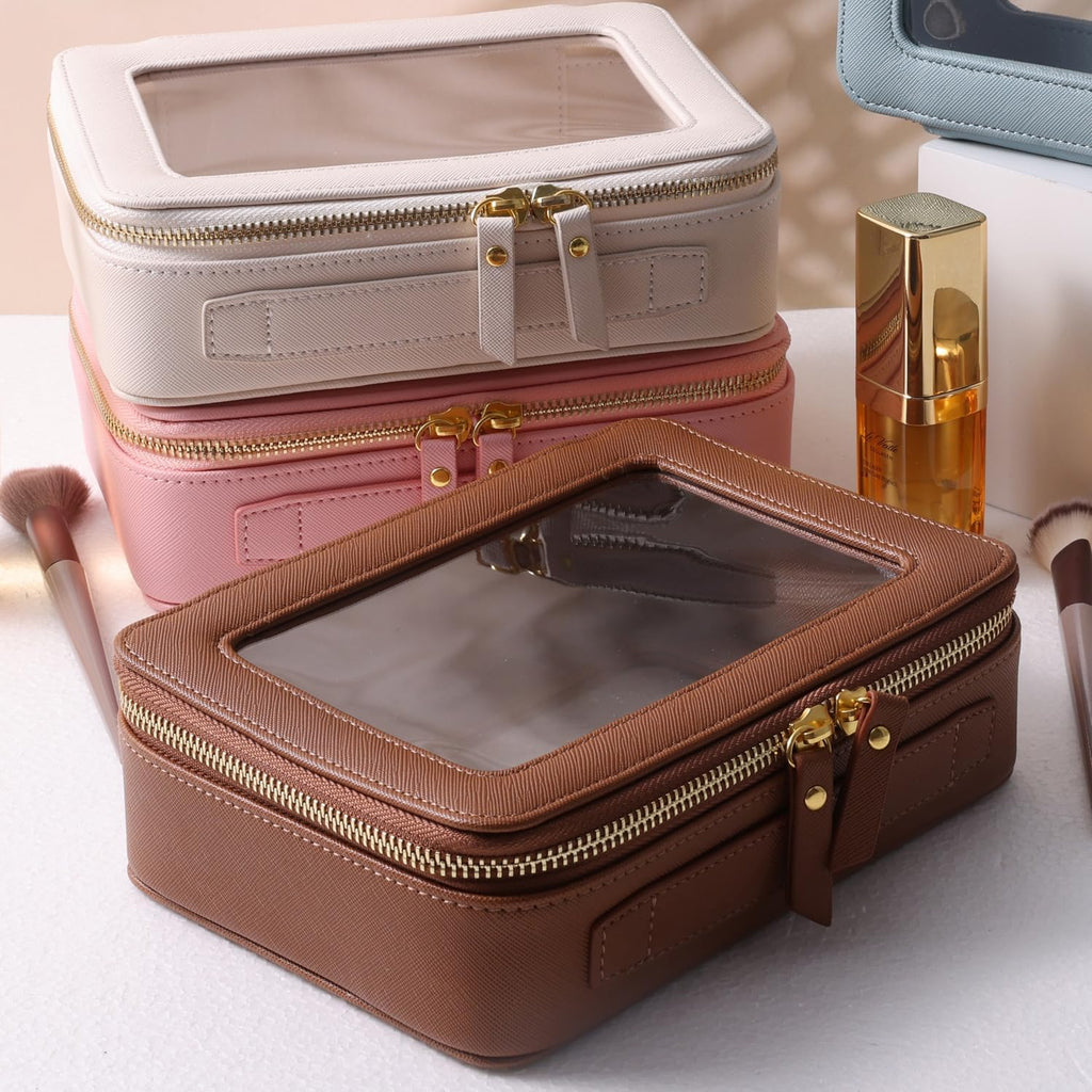 SANHECUN Toiletry bag waterproof cosmetic organizer with handle lagre opening for travelling